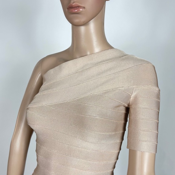 Herve Leger Bandage Bodycon One Shoulder Dress - Picture 5 of 8